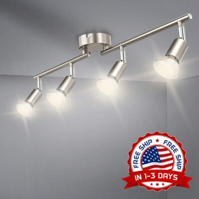 Lampara Para Techo 4 Luces Modernas Iluminacion De Pista LED Casa Mesa Colgantes-image