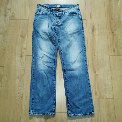 Hugo Boss Everyday Orange31 Jeans Mens W34 L32 Blue Button Regular Fit Straight-image