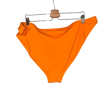 Skims Swim Mid Coverage Bottom Womens Sz 4X Orange Nylon Stretch Beach Swimwear-image