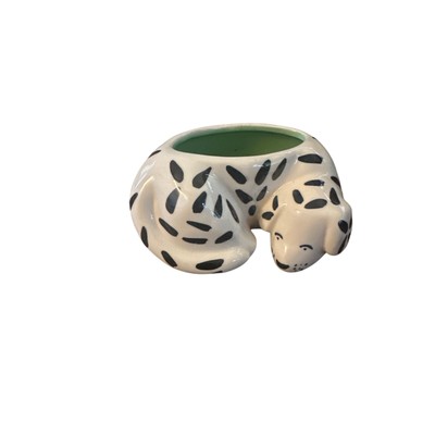 Anthropologie Tinyloud Creative Co. Ceramic Stoneware Dog Pot Flower Planter-image