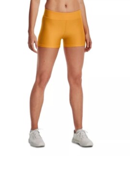 Under Armour Heat Gear Mid Rise Women's Shorts Orange NWT Size XL-image