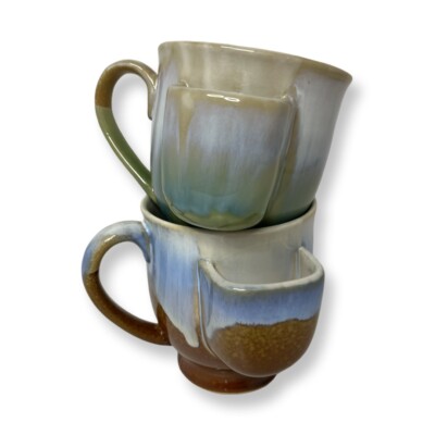 Creative Co-Op 16 oz. Stoneware Mug with Tea Bag Holder, Reactive Glaze Two Pc-image