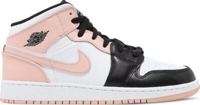 Size 7 - Jordan Air 1 Mid GS White/Black/Crimson Tint-image