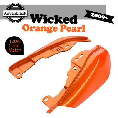 Mid Frame Air Deflectors Heat Shield Trim Covers For Harley WICKED ORANGE PEARL-image