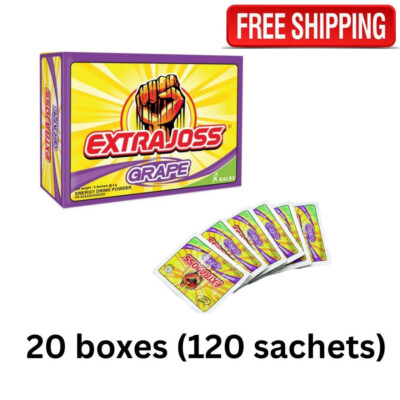 20 BOXES  Extra Joss Energy Drink Powder QUICK ENERGY BOOST Grape-free shipping-image