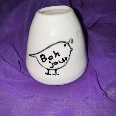 Creative Co Op Boy Jour Vase Bird Unsigned Ceramic Unique-image