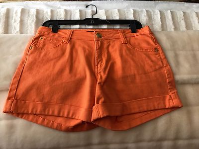 SouthPole Women Juniors Color Orange Shorts Size 9-image