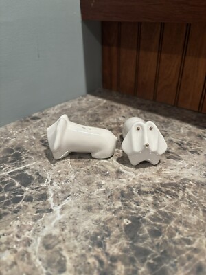 Creative Co-op Basset Hound Dachshund Dog Salt & Pepper Shaker Set, Unused-image