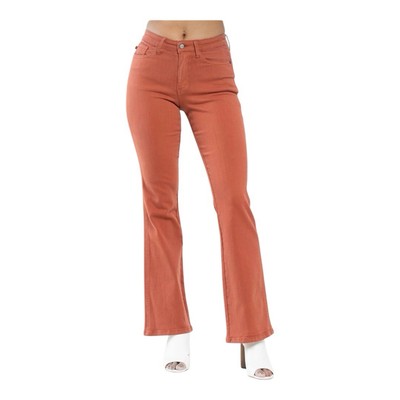 Judy Blue Jeans 9 / 29 Boot Cut Terracotta Mid Rise Slim Garment Dyed 30 31-image