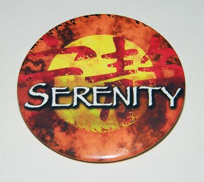 Serenity Movie Firefly Logo Large Promo Button Pin 2005 Joss Whedon NEW-image