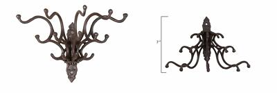 Creative Co-op Antique Cast Iron Wall Hooks with Rust Finish  -image