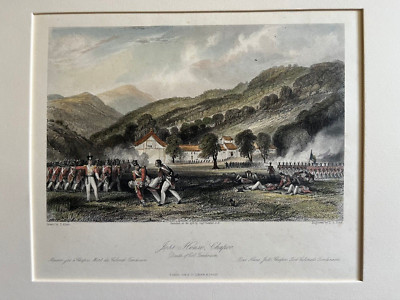 👍1843 CHINA OPIUM WAR Thomas Allom Handpaint Steel Engraving Joss House Chapoo-image