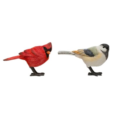 Creative Co-Op Bird Figurine with Metal Feet Pick Cardinal or Goldfinch-image