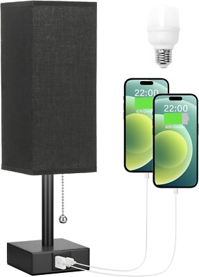 Lamparas De Mesa De Noche Con Puerto USB Lampara Para Escritorio Dormitorio Sala-image