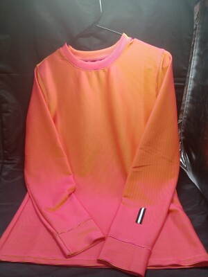 Whitespace Double Knit Stretch Mid Layer Crew Sweater Men M Bright Pink Orange-image