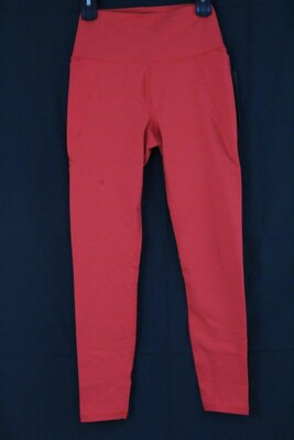 MONO B Women's Size Large Fitness Yoga High Rise Women's Leggings Orange NWT-image