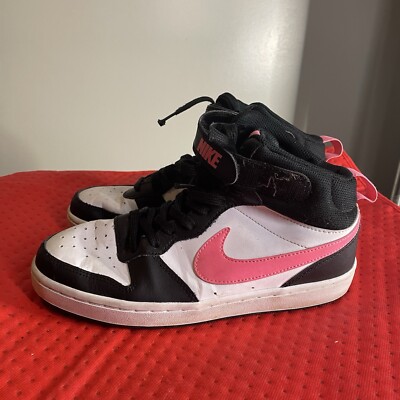 Nike Court Borough 2 Mid Sunset Pulse Cd7782 005 Size 6y Black Pink White-image