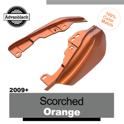 Advanblack Scorched Orange Mid Frame Air Deflector Heat Shield Fits 2009+ Harley-image