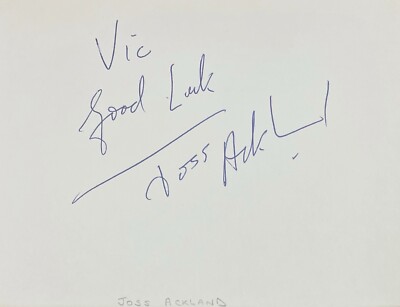 JOSS ACKLAND Autograph Signed ALBUM PAGE 4 1/4
