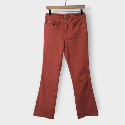 Judy Blue Terracotta Mid Rise Slim Bootcut Jean Sz 5/27 Orange Garment Dyed-image