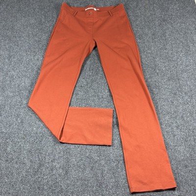 Betabrand Yoga Straight Leg Pants Womens M Long Orange Mid Rise Stretch Classic-image