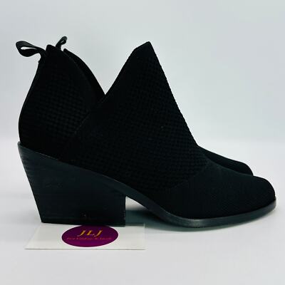 Eileen Fisher Women's Joss Black Stretch Knit Slip On Ankle Booties Size 6-image