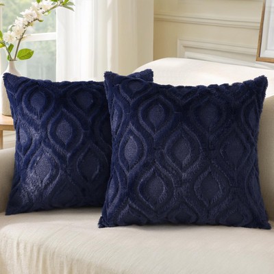 decorUhome Decorative Throw Pillow Covers 18x18, Soft Plush Faux Wool Couch-image