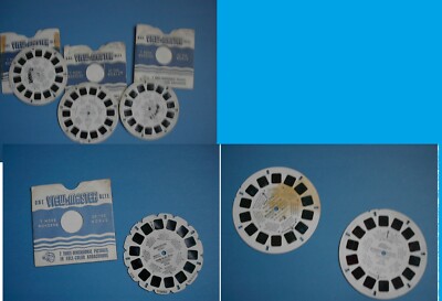 6 ViewMaster Reels ISLAND Mister Magoo HUCKLEBERRY Mesa Verde WASH DC Mark Twain-image