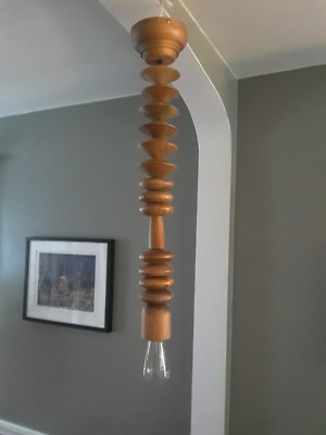 Creative Co-Op Wood Bead Strand Lamp, 29-1/2