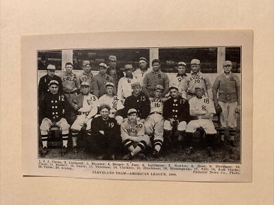 Cleveland Naps Nap Lajoie Addie Joss Bob Rhoads 1908 Baseball Team 4X6 Picture-image