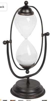 Creative Co-Op Decorative Metal Hourglass with White Sand Rust-image