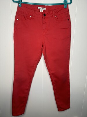 Artisan NY Straight Leg Jeans Women's Size 6 Orange Mid Rise 5 Pockets Stretch-image
