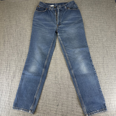 Levi's Misses 214 Orange Tab Jeans Women's Size 14 Straight Blue Made in USA EUC-image