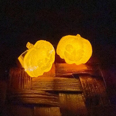 Orange Glow in the Dark Pumpkin Jack o Lantern Glow Orange Paper Weight-image