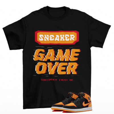 Game Over Shirt to Match Jordan 1 Mid Vivid Orange Fat Tounge FJ4923-008-image