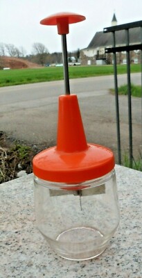 Androck Nut Chopper Orange Glass Made Canada Mid Century Modern Vtg 1970s MCM-image