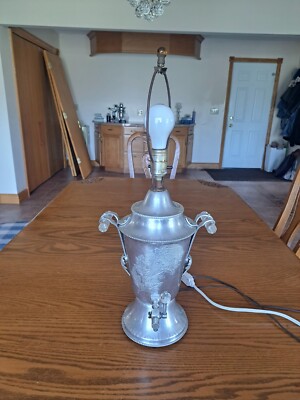 Continental Silver Co Hammered Aluminum Coffee Percolator Creative Table Lamp-image