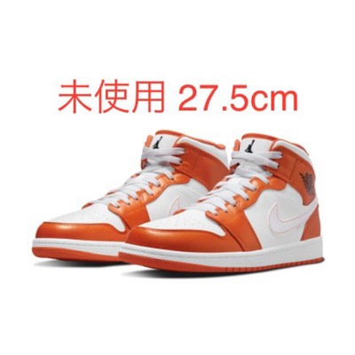 NIKE Men 9.5US Air Jordan Mid Orange White With Box   1 Us9.5 Black-image