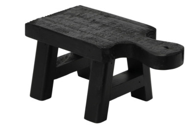 Creative Co-Op Smooth Wood, Black Decorative Pedestal, Square-image