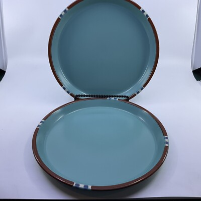 Set Of 2 Dansk Mesa Turquoise Dinner Plates 10 1/2”-image