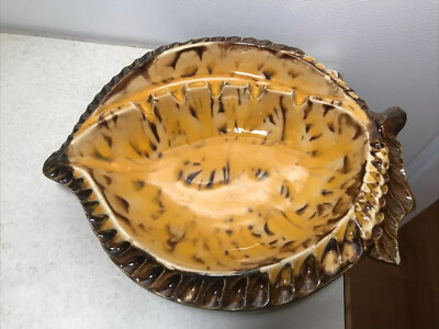 Mid Century Modern Orange Drip Glaze Cal Style 201 Pottery MCM Atomic Ashtray-image