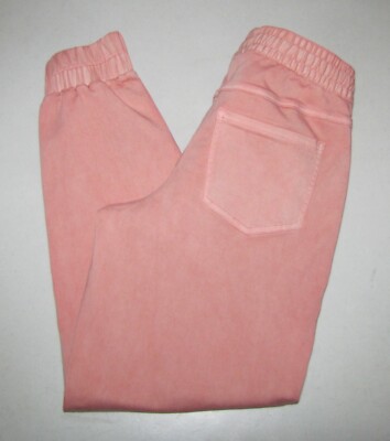 Womens Inc. Pull-On Mid-Rise Denim Jogger Pants/Jeans. Size Medium Orange Wash.-image