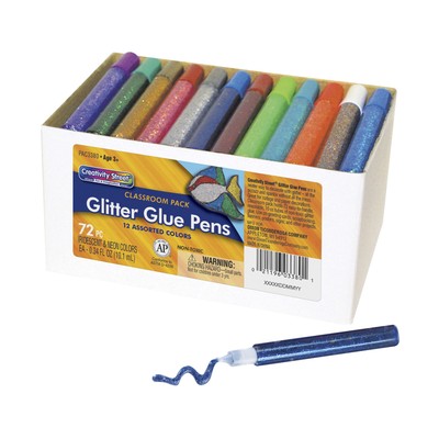 Creativity Street Glitter Glue Pens, 10 Cubic Centimeter Tubes, Assorted Colors,-image