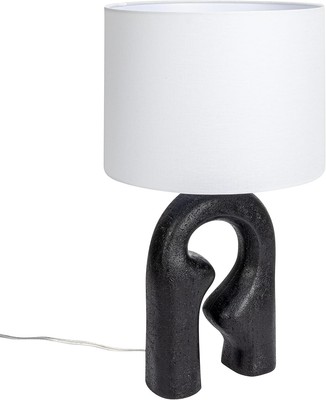Creative Co-Op EC1505 Modern Abstract Sculptural Drum Shade Table Lamp, Black-image