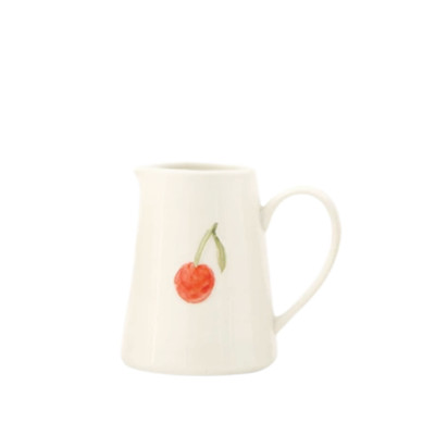 Creative Co-op Cherry Stoneware Hand Painted Creamer-image
