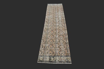 Vintage 2x9 Turkish Oushak Runner Rug Handmade Anatolian Boho Kilim ORANGE-image