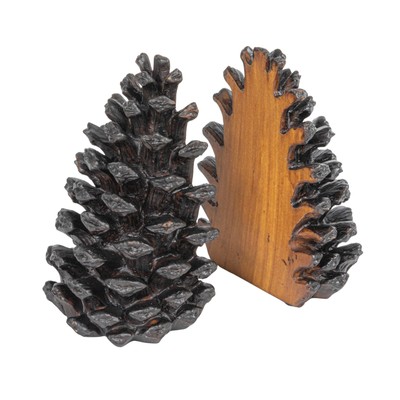 Co-Op Pinecone Shaped Resin Bookends Set 2 Pieces-image