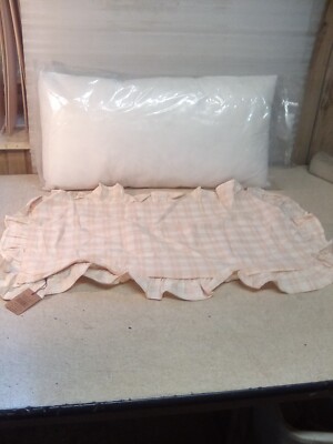 Helmsie Creative Co-Op Cotton Lumbar Plaid Ruffle Pillow Pink-image