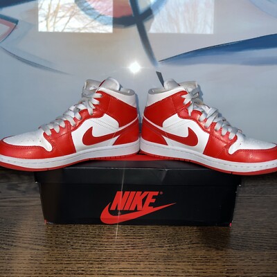 Jordan 1 Mid Syracuse Habanero Red Womens Size 6.5 womans BQ6472-116-image