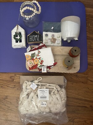 Lot of 11 Creative Co-Op MudPie Decor Riser, Garland, $200MSRP NIB Farmhouse-image